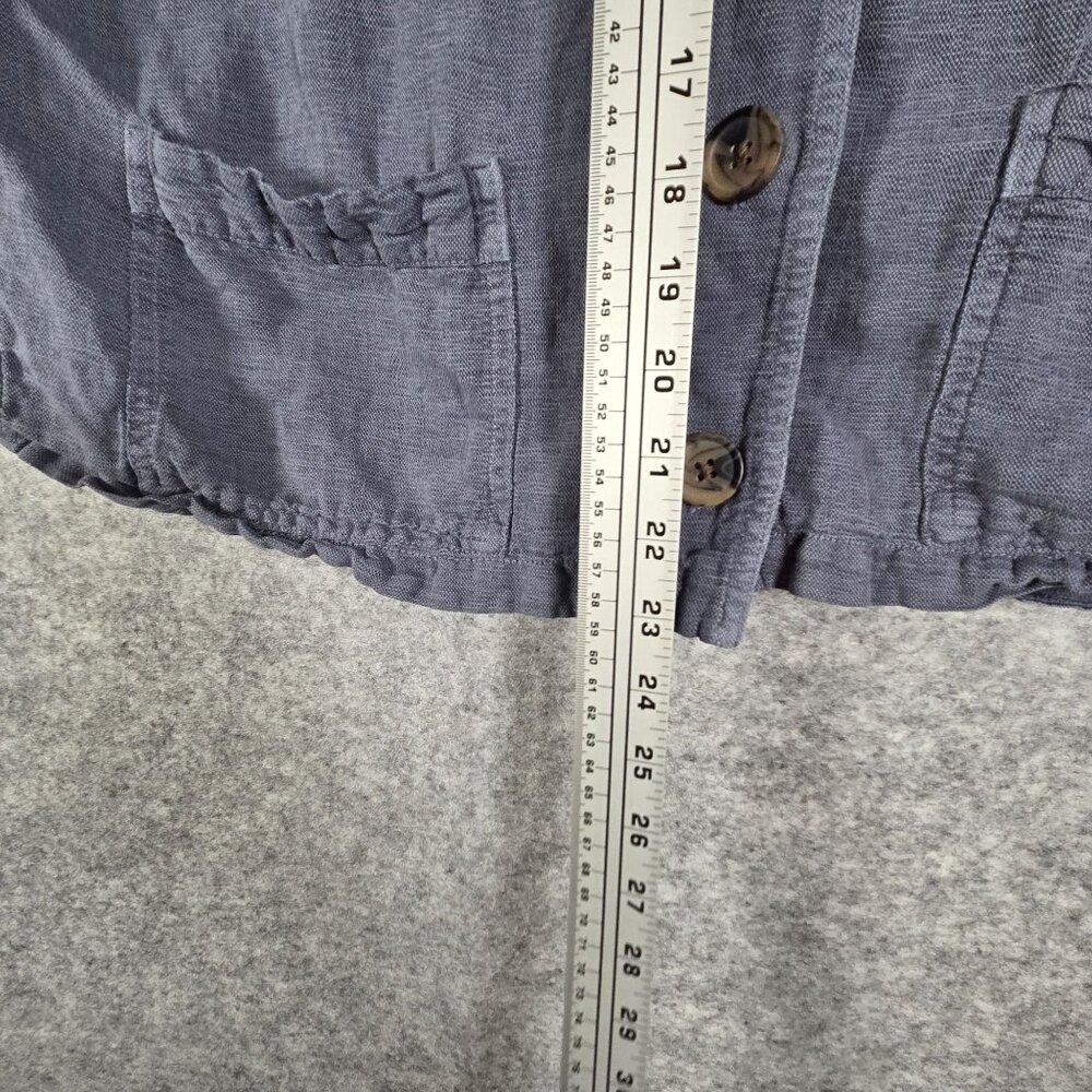 Nicole Miller Linen Cropped Jacket Blue Button Front Lightweight Women's XL Coas - Picture 5 of 9